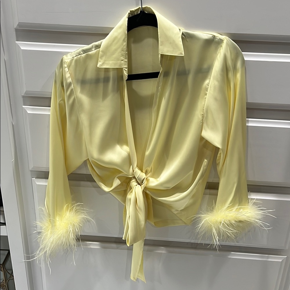 Rumours Studio 54 Feather Tie-Front Blouse